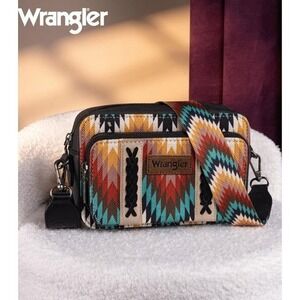 Wrangler Southwestern Crossbody Purse Bag w/ Built In Wallet WG2211-3003